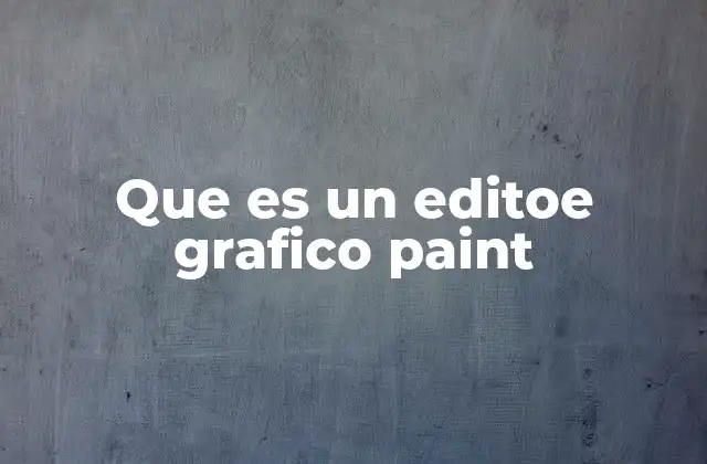 Que es un Editoe Grafico Paint