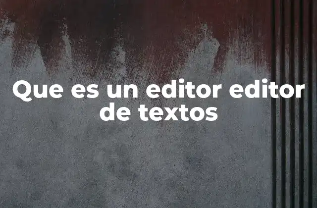 Que es un Editor Editor de Textos
