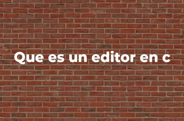 Que es un Editor en C