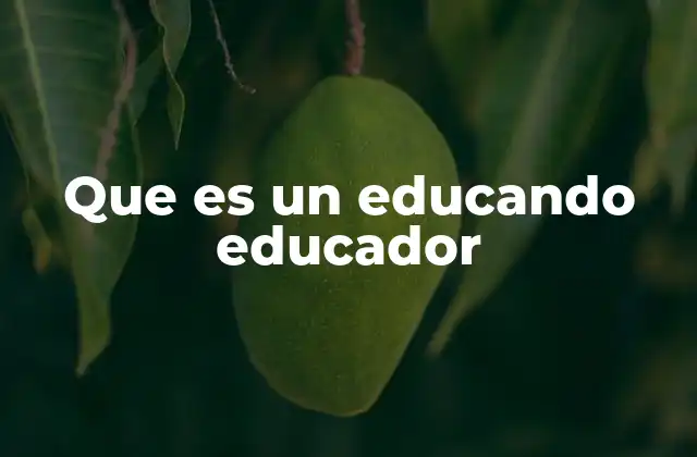 Que es un Educando Educador
