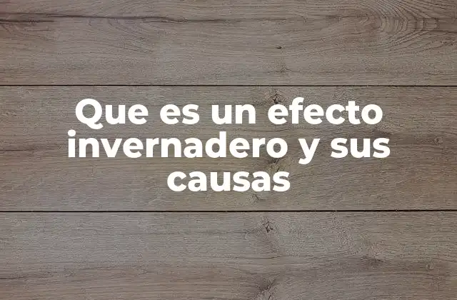 Que es un Efecto Invernadero y Sus Causas