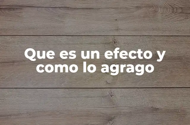 Que es un Efecto y como Lo Agrago