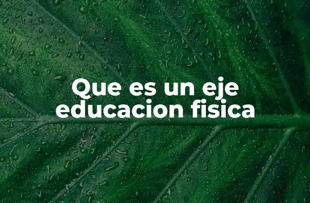 Que es un Eje Educacion Fisica