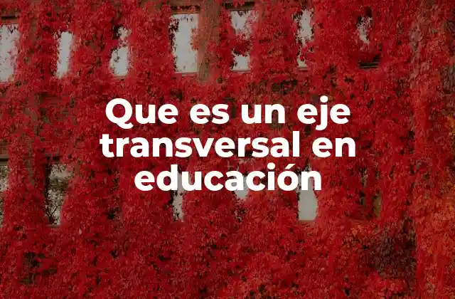 Que es un Eje Transversal en Educación