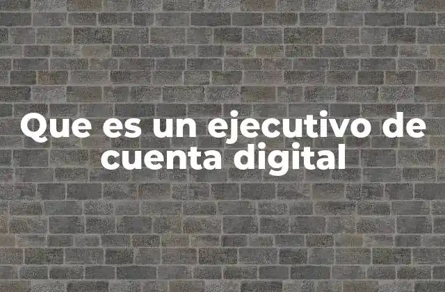 Que es un Ejecutivo de Cuenta Digital
