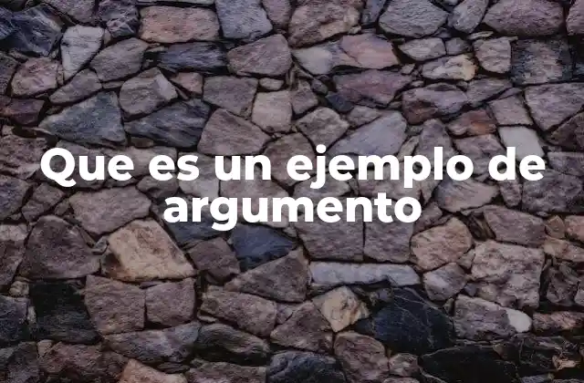 Que es un Ejemplo de Argumento