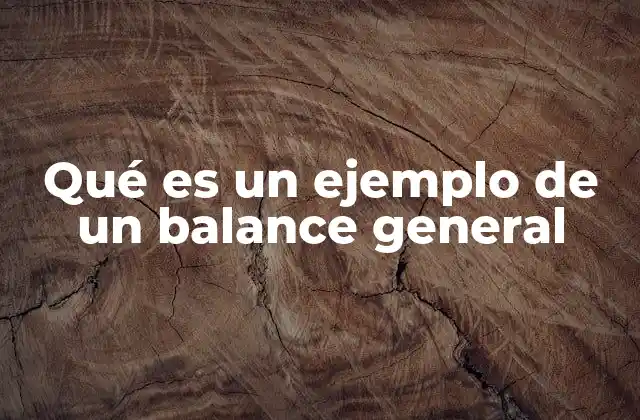 Qué es un Ejemplo de un Balance General