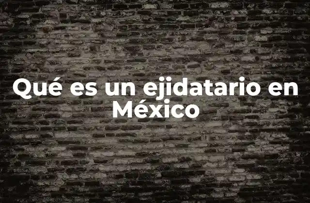 Qué es un Ejidatario en México