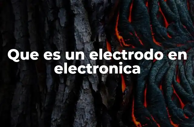 Que es un Electrodo en Electronica