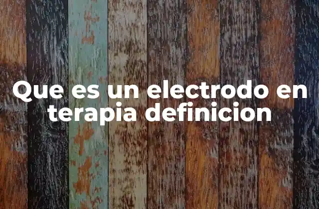 Que es un Electrodo en Terapia Definicion