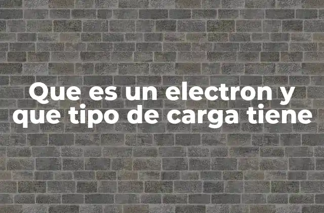 Que es un Electron y que Tipo de Carga Tiene
