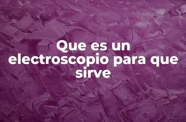 Que es un Electroscopio para que Sirve