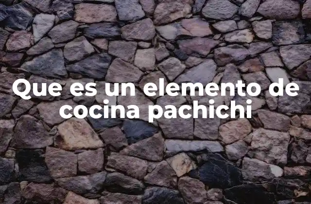 Que es un Elemento de Cocina Pachichi