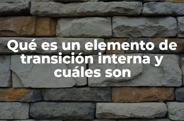 Qué es un Elemento de Transición Interna y Cuáles Son