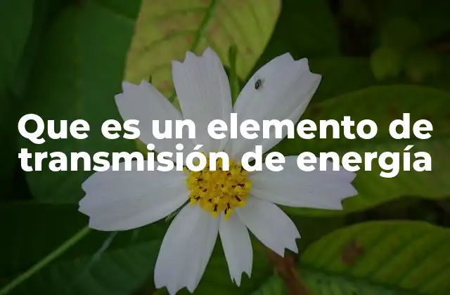 Que es un Elemento de Transmisión de Energía