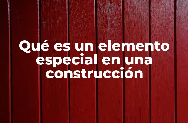 Qué es un Elemento Especial en una Construcción