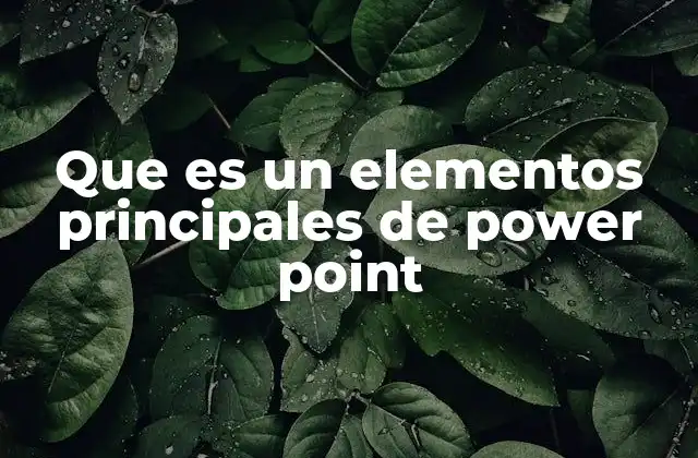 Que es un Elementos Principales de Power Point