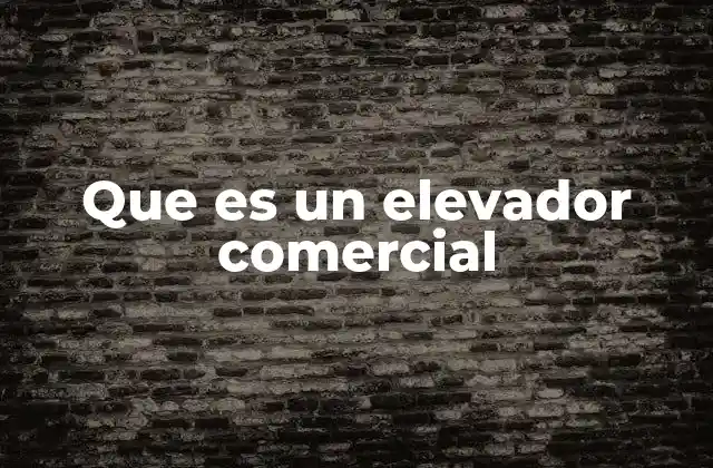 Que es un Elevador Comercial