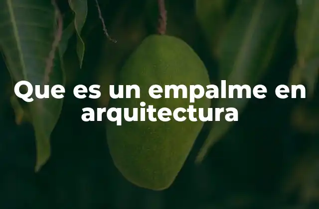 Que es un Empalme en Arquitectura