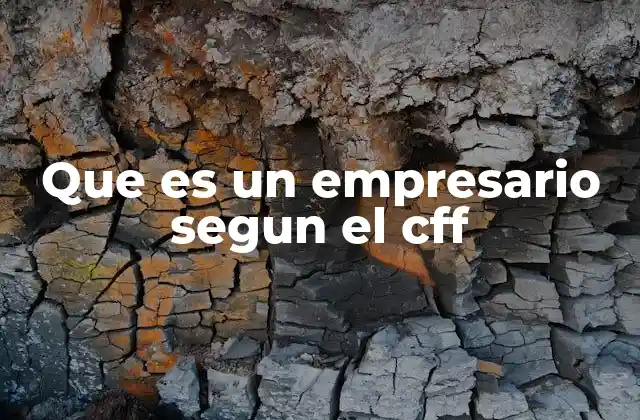 Que es un Empresario Segun el Cff