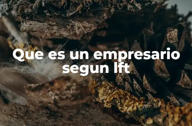 Que es un Empresario Segun Lft