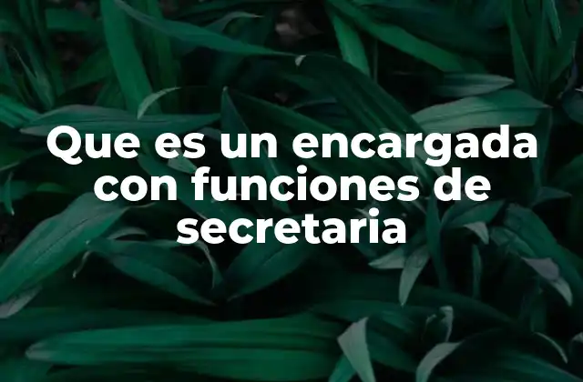 Que es un Encargada con Funciones de Secretaria