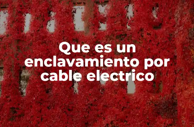 Que es un Enclavamiento por Cable Electrico