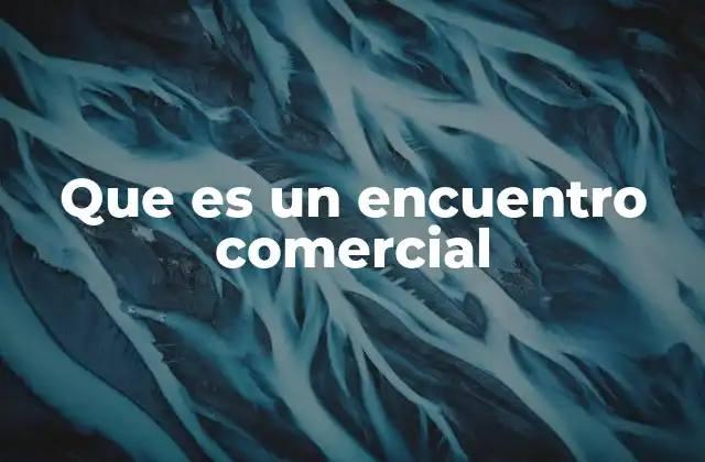 Que es un Encuentro Comercial