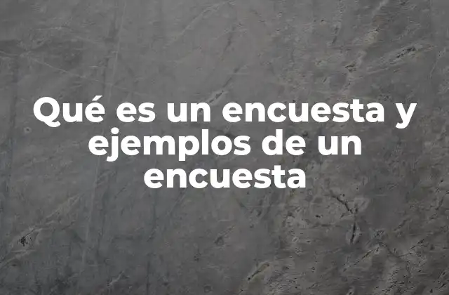 Qué es un Encuesta y Ejemplos de un Encuesta