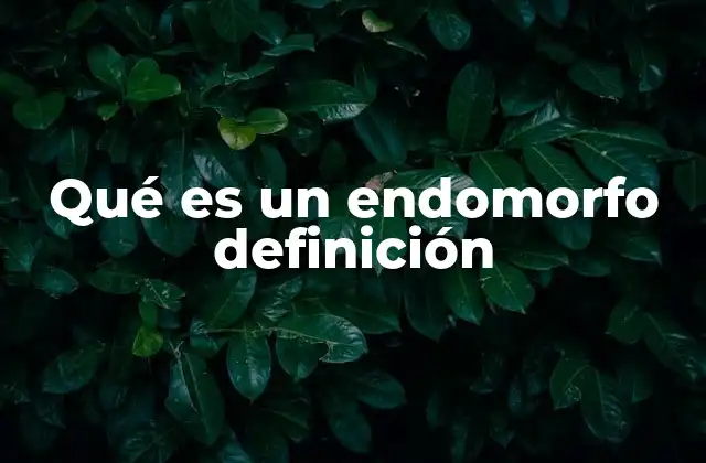 Qué es un Endomorfo Definición