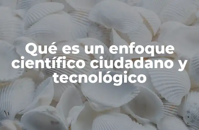 Qué es un Enfoque Científico Ciudadano y Tecnológico