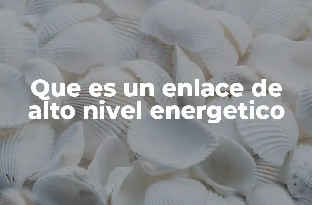 Que es un Enlace de Alto Nivel Energetico