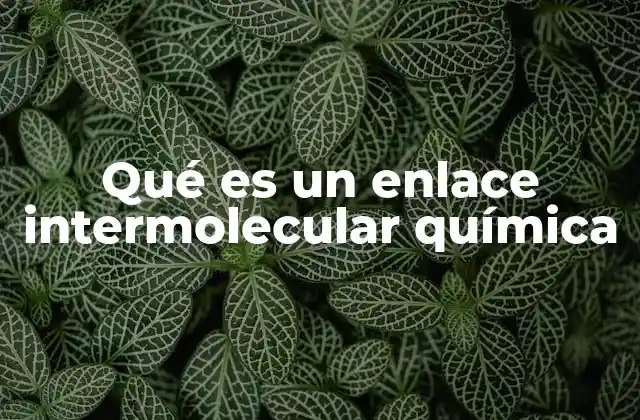 Qué es un Enlace Intermolecular Química