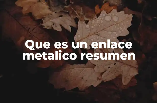 Que es un Enlace Metalico Resumen