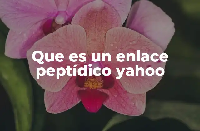 Que es un Enlace Peptídico Yahoo