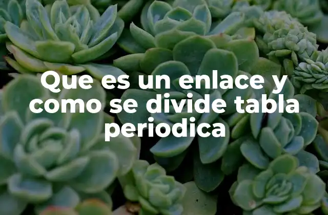 Que es un Enlace y como Se Divide Tabla Periodica 2 La importancia de la tabla periódica en la comprensión de los enlaces