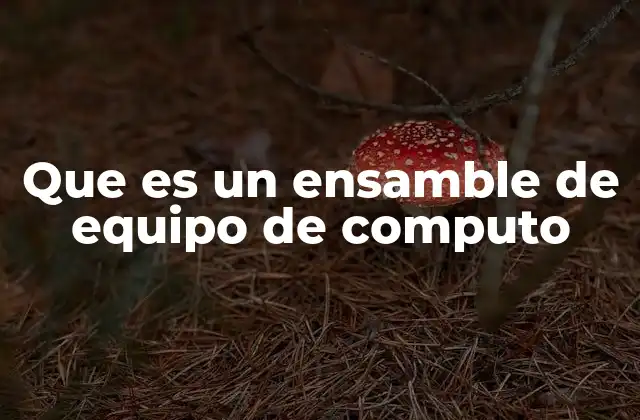 Que es un Ensamble de Equipo de Computo