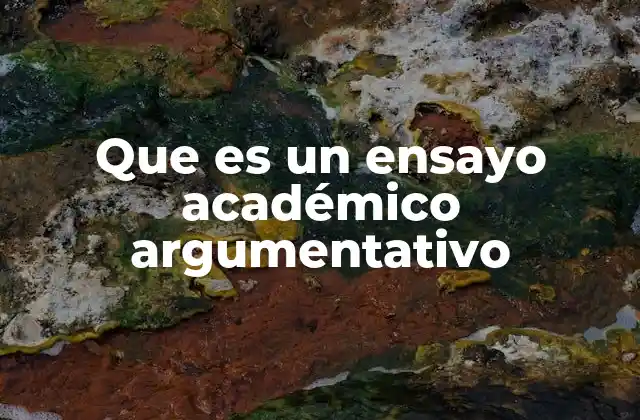 Que es un Ensayo Académico Argumentativo