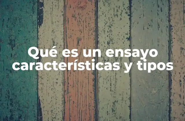 Qué es un Ensayo Características y Tipos