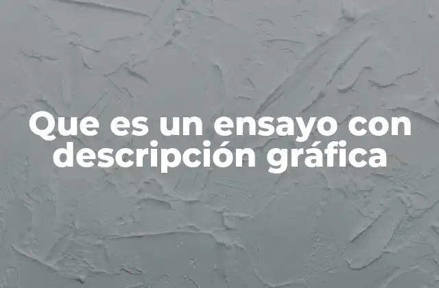 Que es un Ensayo con Descripción Gráfica