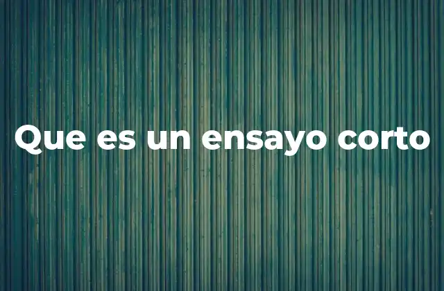 Que es un Ensayo Corto
