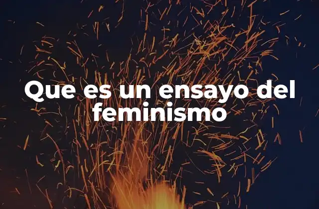 Que es un Ensayo Del Feminismo