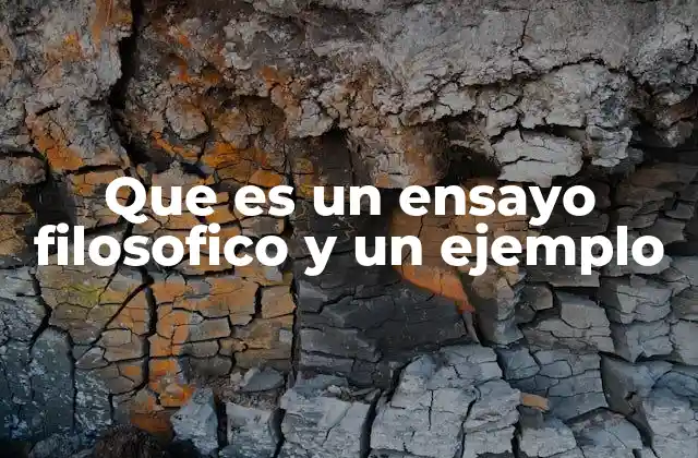 Que es un Ensayo Filosofico y un Ejemplo