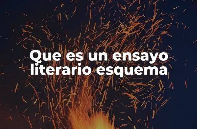 Que es un Ensayo Literario Esquema