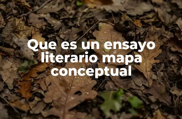 Que es un Ensayo Literario Mapa Conceptual