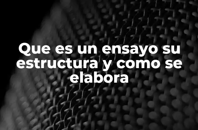 Que es un Ensayo Su Estructura y como Se Elabora 2 La importancia de la planificación en la redacción de un ensayo