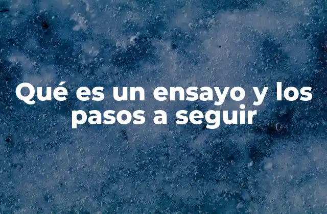 Qué es un Ensayo y los Pasos a Seguir