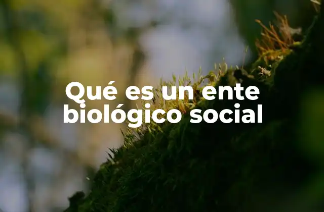 Qué es un Ente Biológico Social