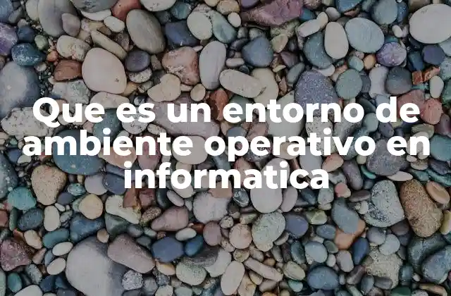 Que es un Entorno de Ambiente Operativo en Informatica