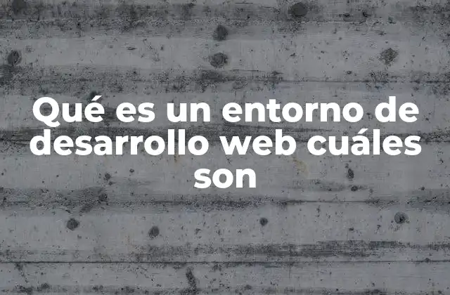Qué es un Entorno de Desarrollo Web Cuáles Son